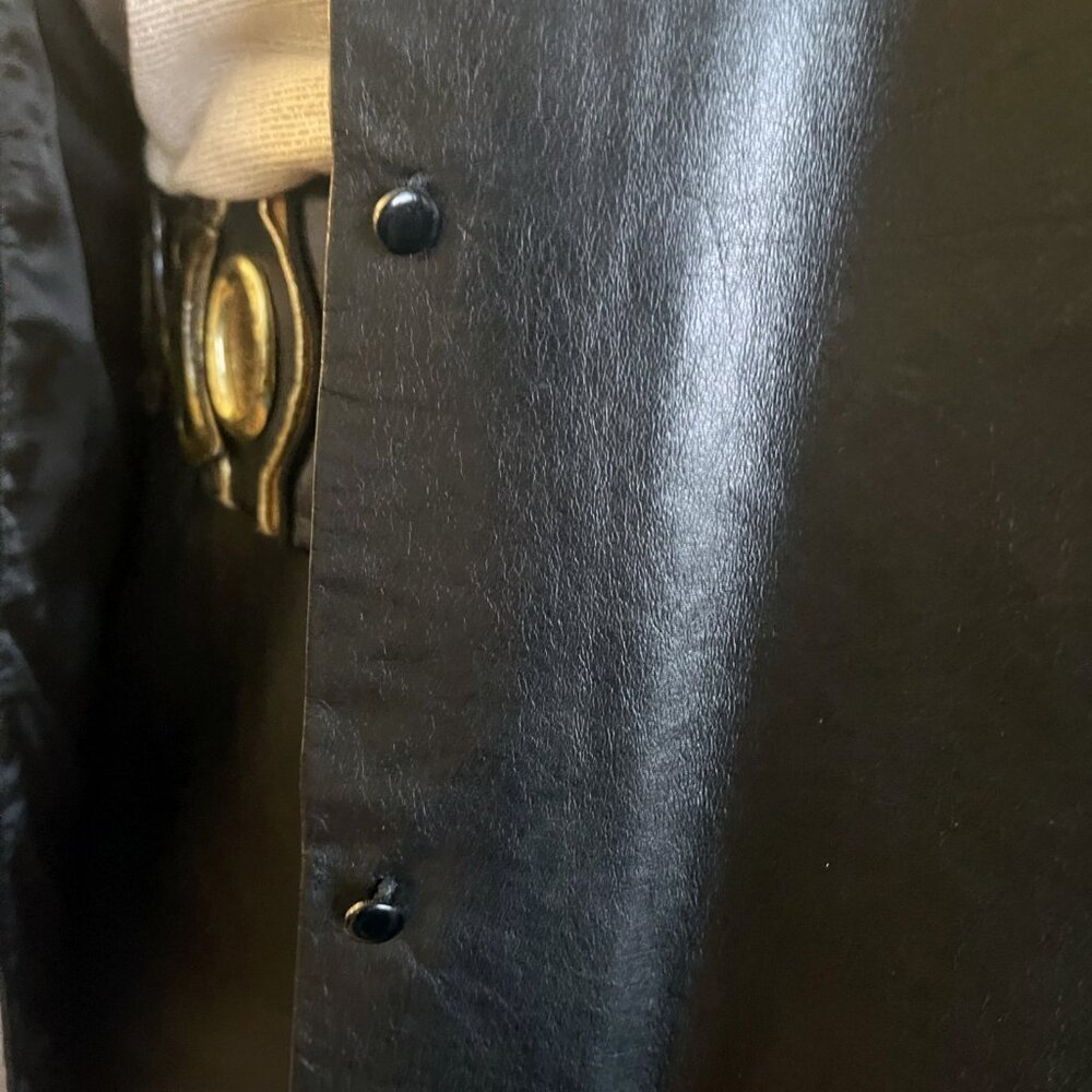 COPY - Black Lambskin Leather Shirt/Jacket fitted shacket by Wilson Leather - Picture 4 of 13